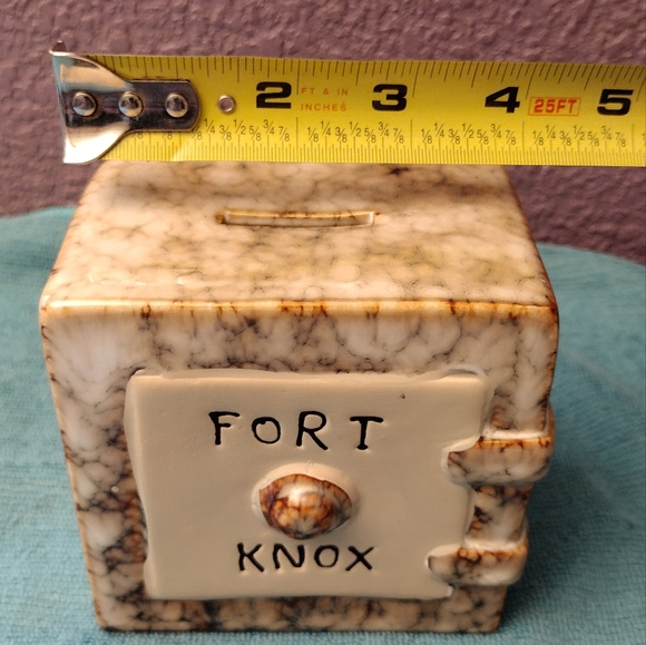 Beautiful Vintage Fort Knox Marbleized Ceramic Bank Fast Shipping 😊 - Picture 2 of 6